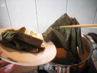 荷叶红薯绿豆沙的做法步骤：4