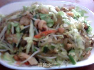 银芽肉丝绘薯粉签的做法步骤：2
