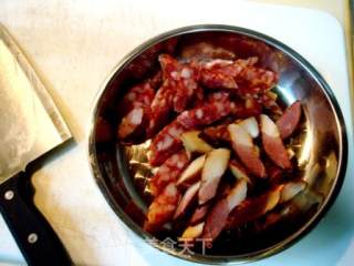 杭椒豆豉炒腊味的做法步骤：3