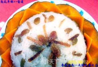 南瓜年糕八宝莲的做法步骤：7