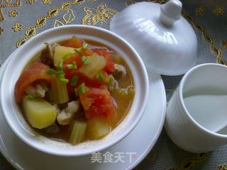 土豆番茄芝士汤的做法步骤：2