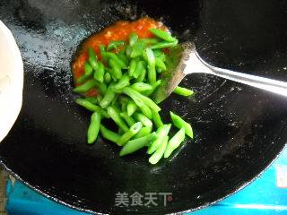 四季豆茄汁鱼面的做法步骤：2