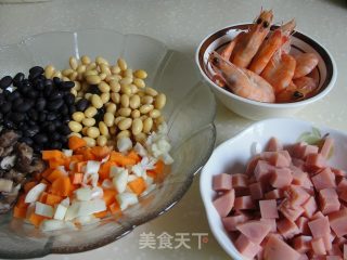 海鲜五彩豆的做法步骤：2