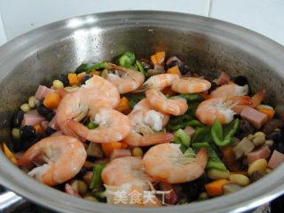 海鲜五彩豆的做法步骤：2