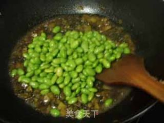 咸菜炒毛豆的做法步骤：2