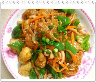 杂锦炒肉丝的做法步骤：2