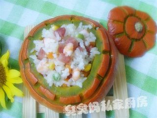 南瓜盅饭的做法步骤：4