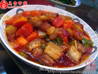 泰酱木瓜煮酥肉的做法步骤：2