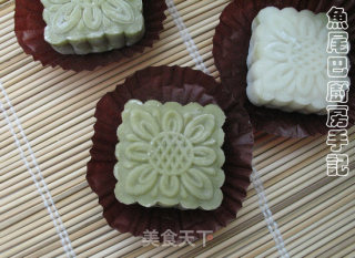抹茶双色冰皮月饼的做法步骤：2