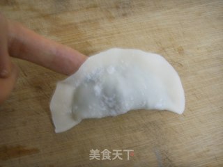 香煎韭菜猪肉饺子的做法步骤：2