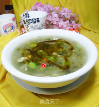 雪菜蘑菇蚕豆羹的做法