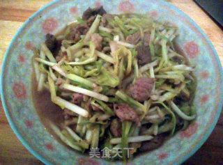 蒜黄炒肉的做法