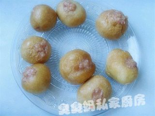 油面筋塞肉的做法步骤：2