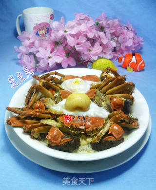 咸鸭蛋蒸毛蟹的做法