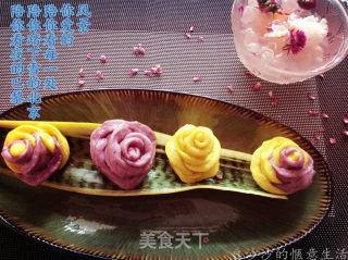 玫瑰花朵馒头的做法