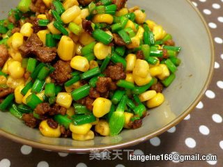 沙茶韭花炒玉米 ♥ 肉末下饭菜 3的做法