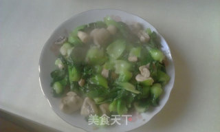 青菜炒蘑菇的做法
