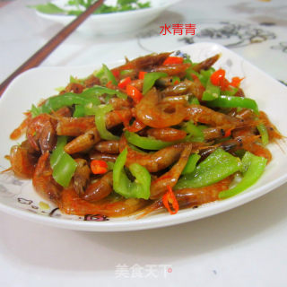 青椒丝炒干虾的做法