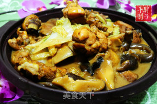白菜香菇烧鸡块的做法