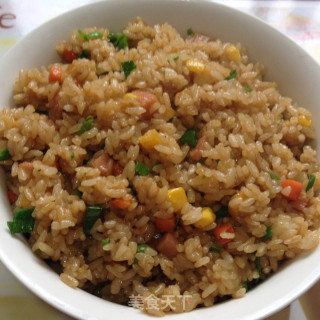 蚝油彩蔬炒饭的做法