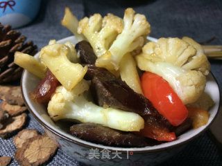 菜花炒腊肠的做法
