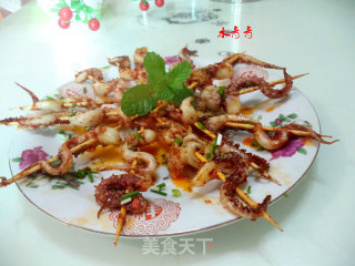 孜然鱿鱼串的做法