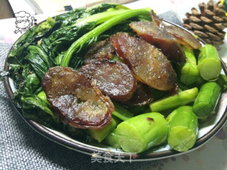 芥蓝炒腊肠----家常快手菜的做法