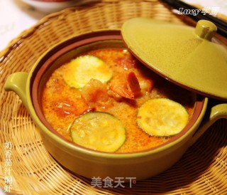 奶香茄汁虾汤的做法步骤：2