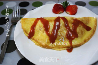 蛋包腊肉彩丁焖饭的做法