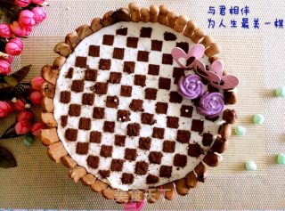 棋格淡奶油奶酪慕斯蛋糕的做法