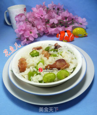 腊鸡腿蚕豆饭的做法