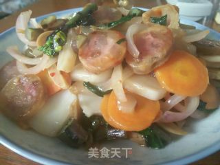 时蔬炒年糕的做法