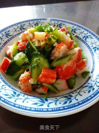 黄瓜拌蟹肉的做法