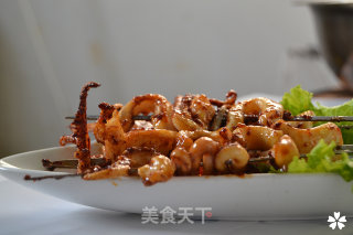香辣鱿鱼串的做法