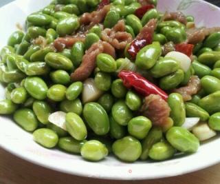 毛豆炒肉的做法