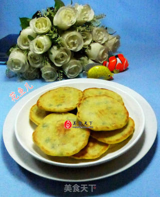 香葱培根玉米粉煎饼的做法