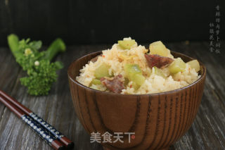 香辣腊肉萝卜饭的做法