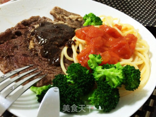 简单家常牛排 焗意面