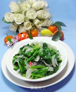 洋葱炒油菜蕻的做法