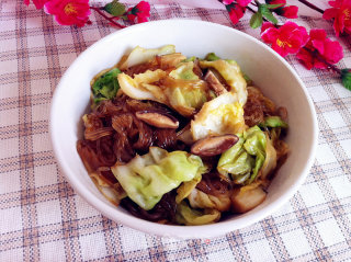 香菇粉条炒甘蓝的做法