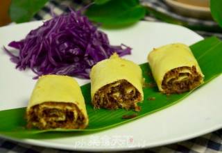 蛋皮肉松卷沙拉的做法