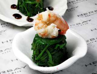 虾仁菠菜塔的做法