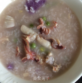 鱿鱼豌豆粥的做法