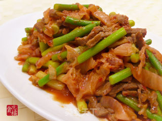 泡菜蒜苔炒肉絲  ♥ 硬汉蒜苔～4的做法