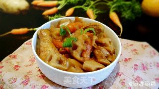 莲藕胡萝卜焖鸡的做法