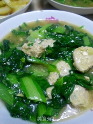 小白菜丸子的做法