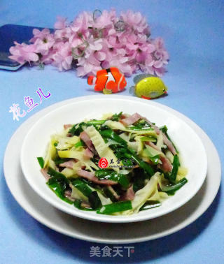 韭菜培根炒笋尖的做法