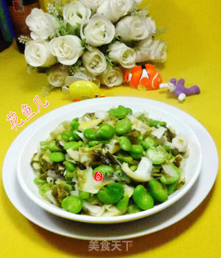 雪菜笋尖炒蚕豆的做法