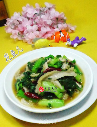 牛肚炒菜芯的做法