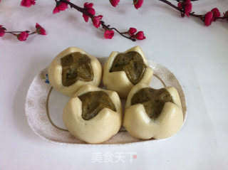 抹茶十字花馒头的做法
